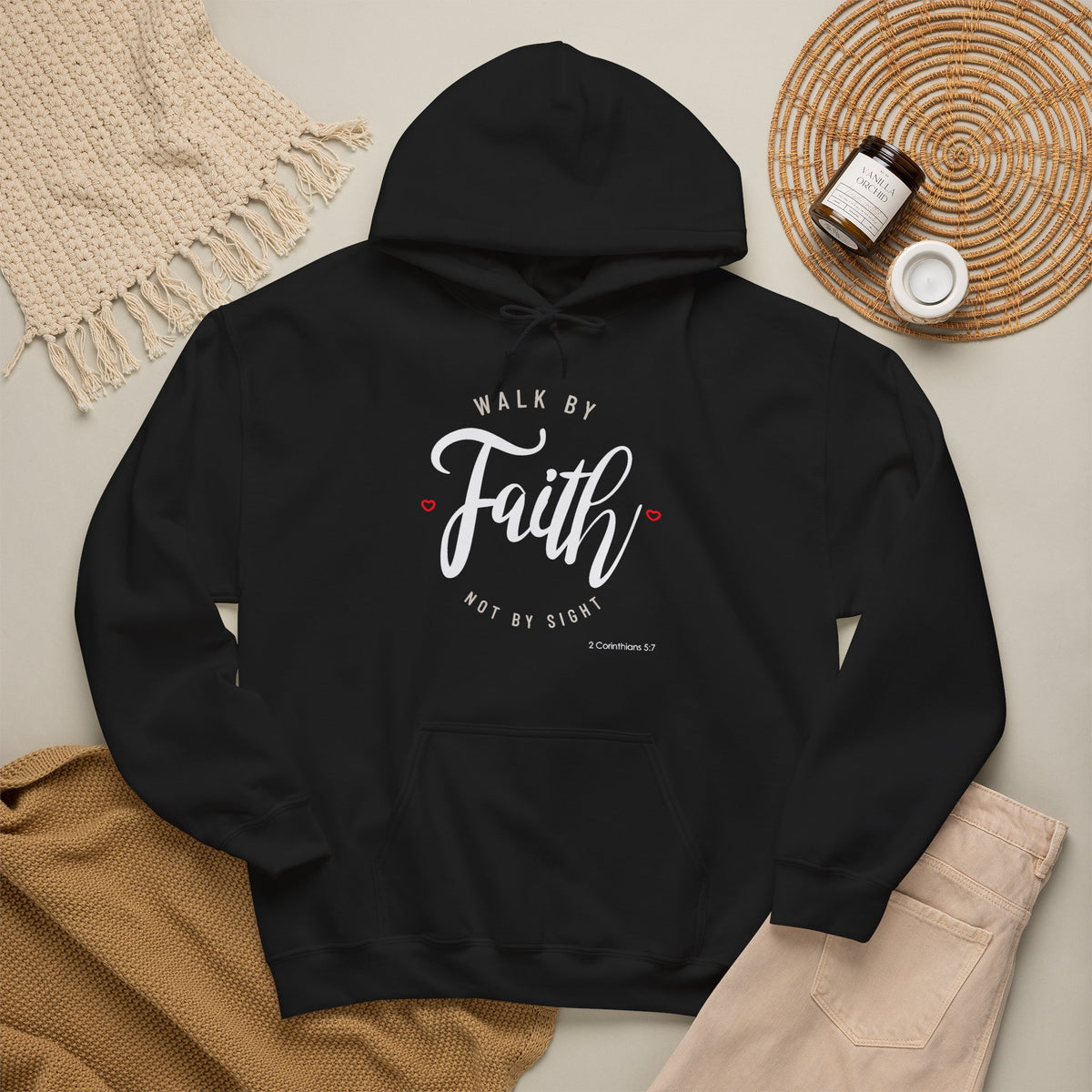 "Walk by Faith Not by Sight" Motivational Pullover Hoodie
