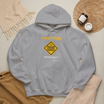 "Caution Salvation Under Construction" Graphic Pullover Hoodie