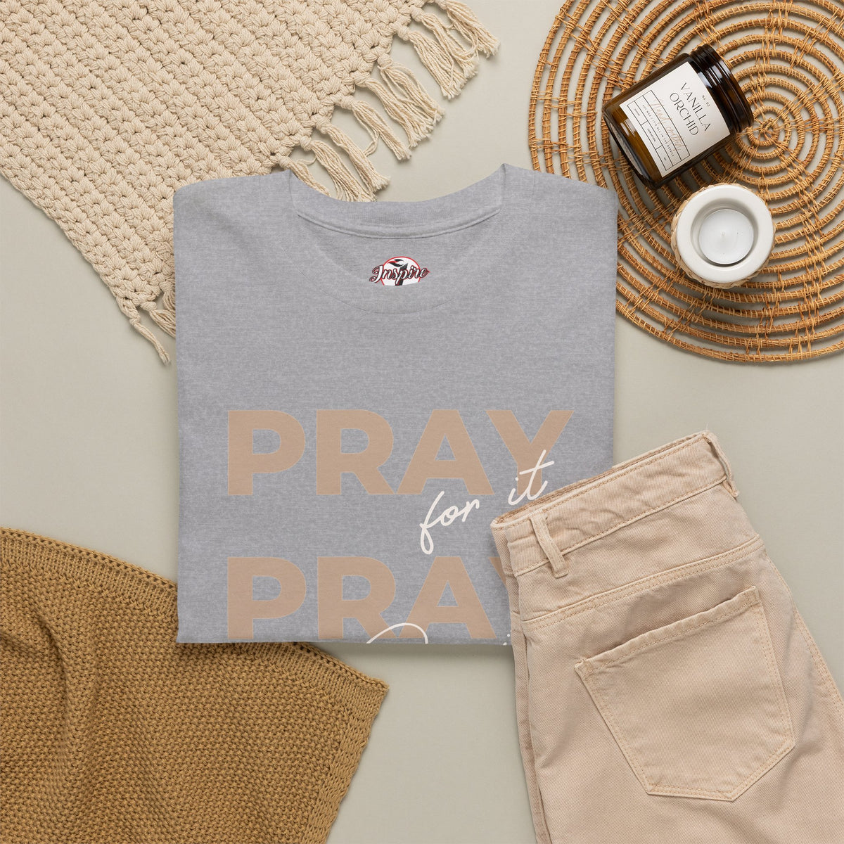 "Pray for it, Pray over it, Pray through it" Motivational Graphic T-Shirt