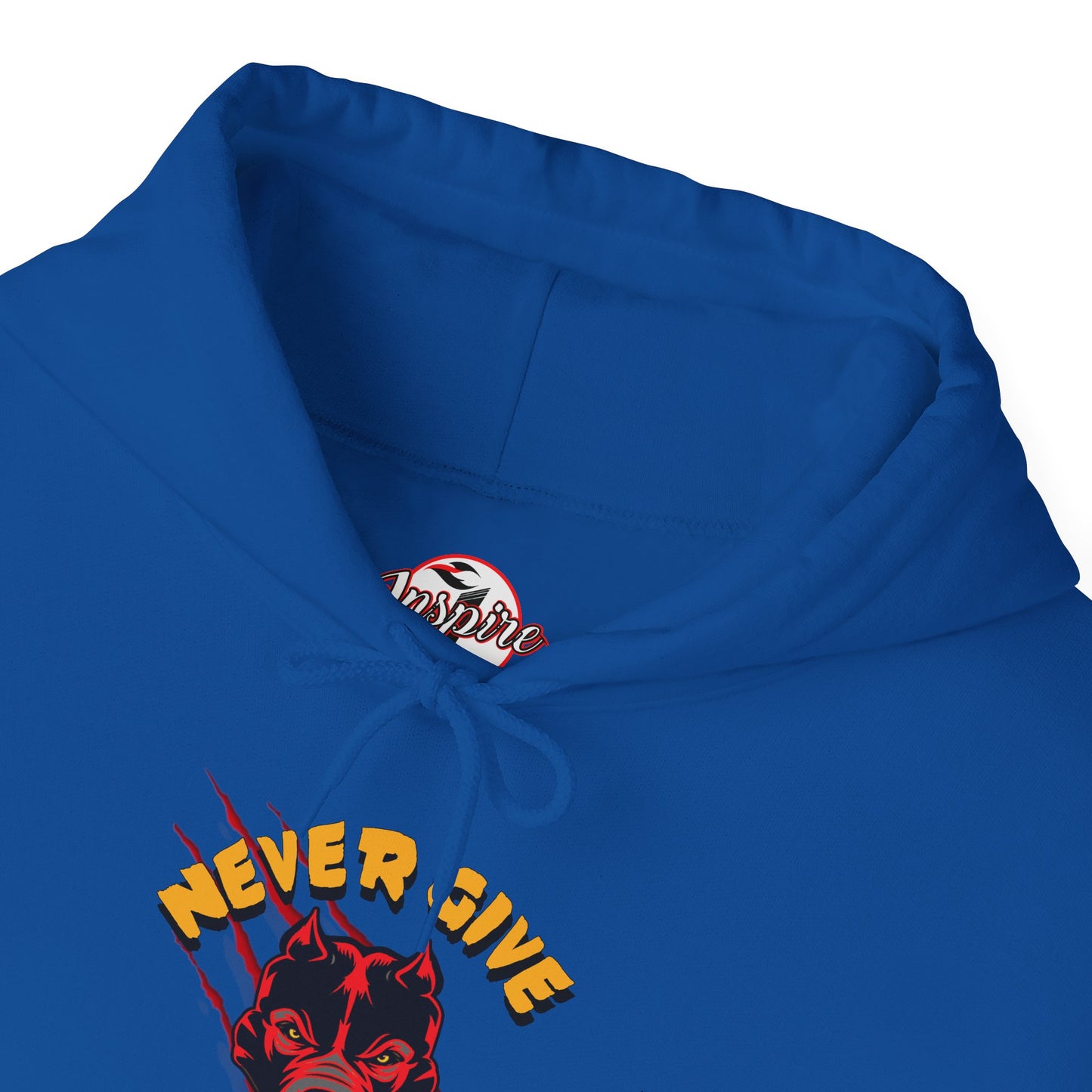 "Never Give Up" Hoodie Men's Motivational Graphic Hooded Sweatshirt