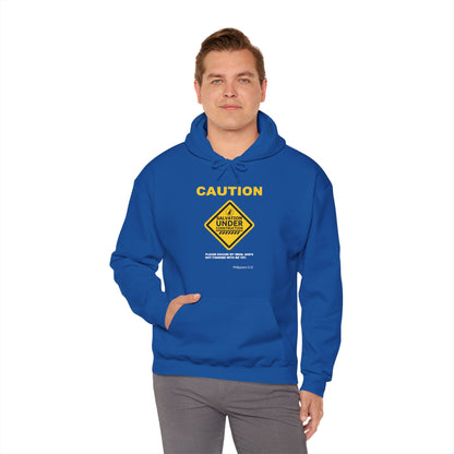 "Caution Salvation Under Construction" Graphic Pullover Hoodie