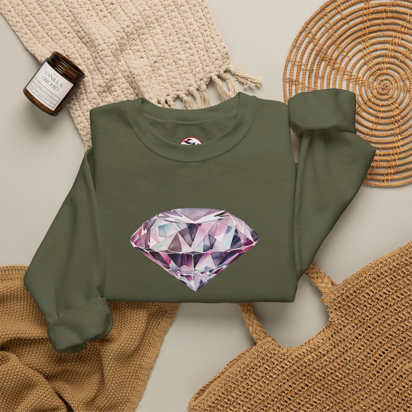 "No Pressure, No Diamond" Inspirational Crewneck Sweatshirt