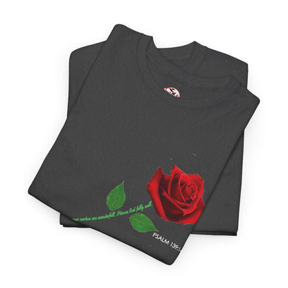 "Fearfully and Wonderfully Made" Rose Affirmative Graphic T-Shirt