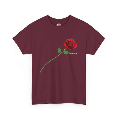"Fearfully and Wonderfully Made" Rose Affirmative Graphic T-Shirt