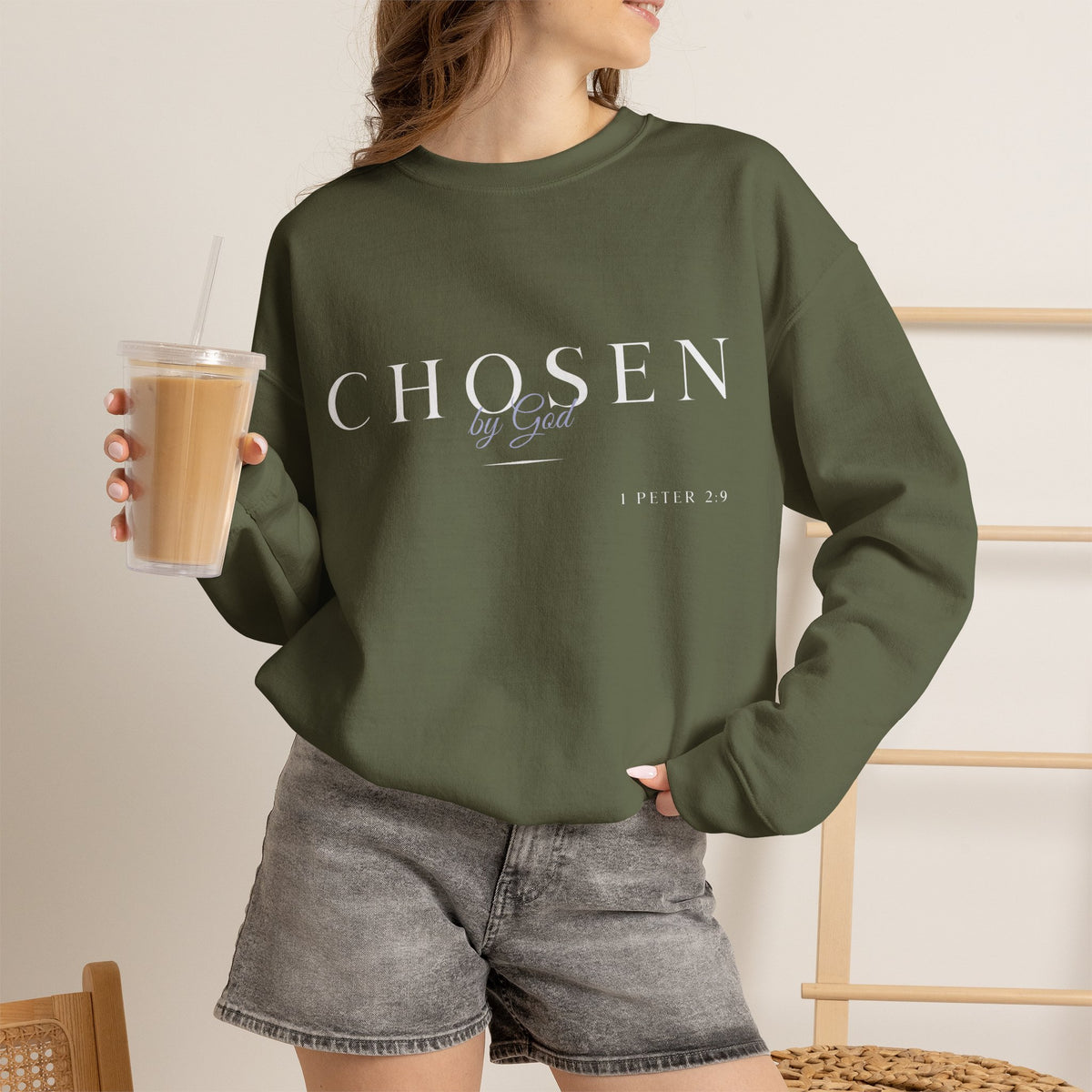 "Chosen by God" Inspirational Crewneck Sweatshirt