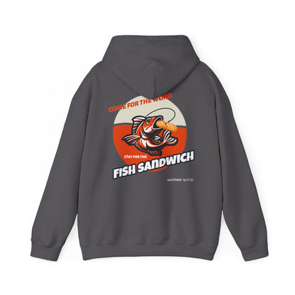 "Come For the Word, Stay for the Fish Sandwich" Inspirational Unisex Pullover Hoodie