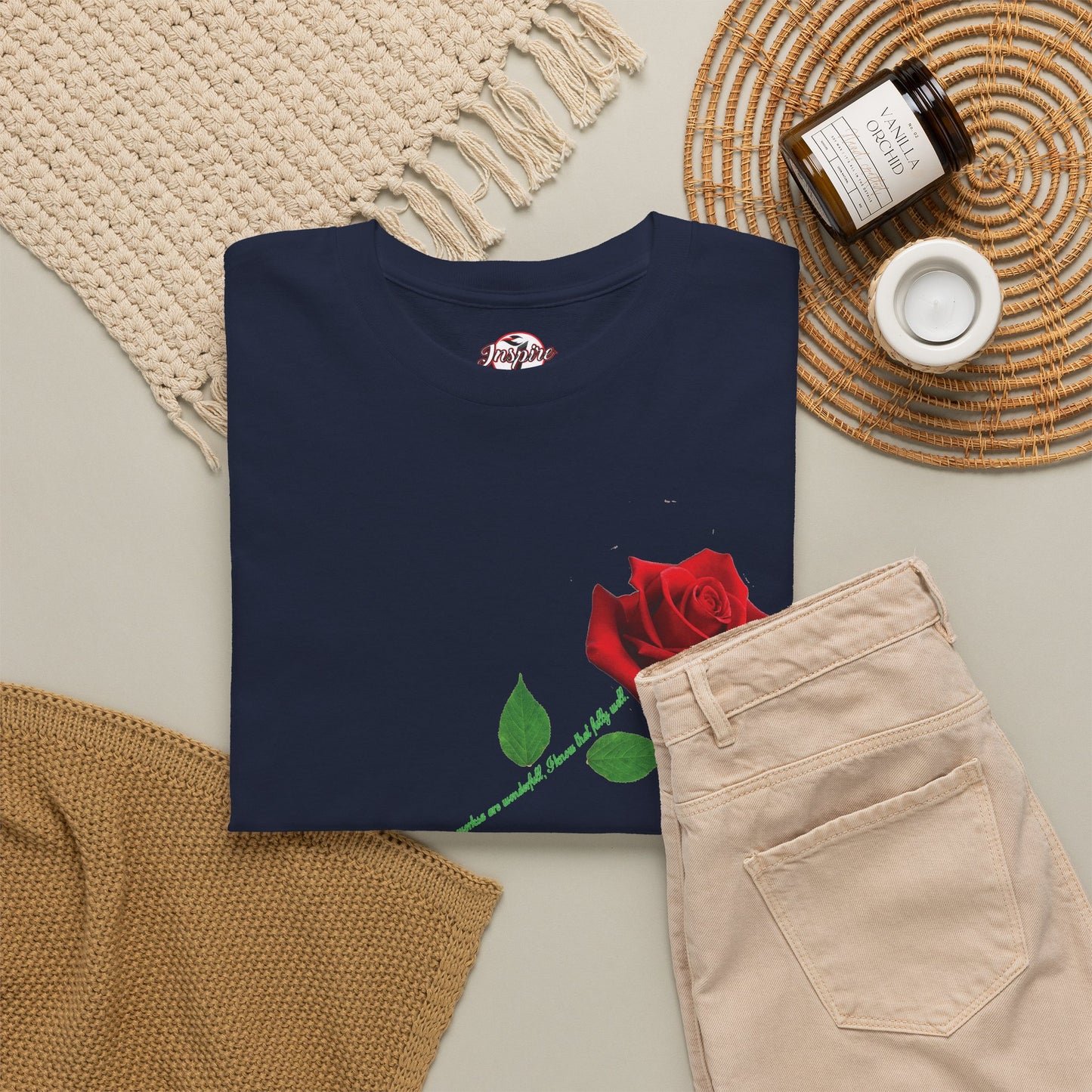 "Fearfully and Wonderfully Made" Rose Affirmative Graphic T-Shirt