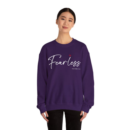 "Fearless" Inspirational Crewneck Sweatshirt — (Proverbs 31)