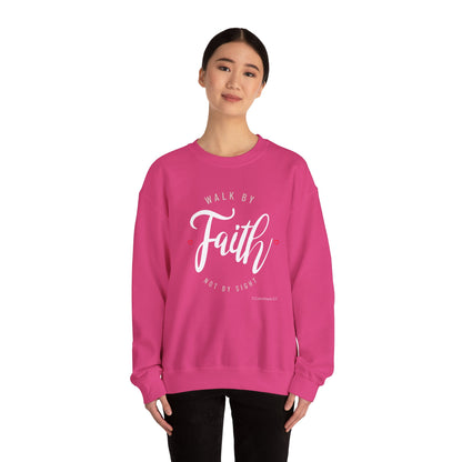 "Walk by Faith, Not by Sight" Motivational Pullover Crewneck Sweatshirt