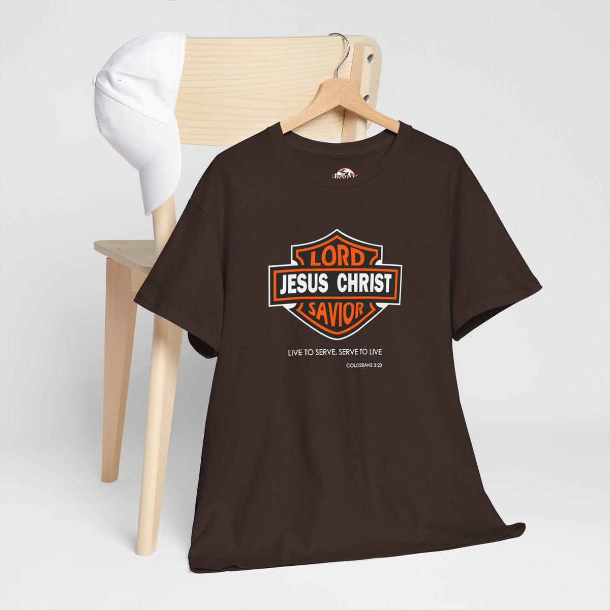 Jesus Christ Savior T‑Shirt — Lord Savior Motorcycle Shield Design