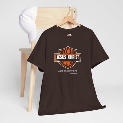 Jesus Christ Savior T‑Shirt — Lord Savior Motorcycle Shield Design