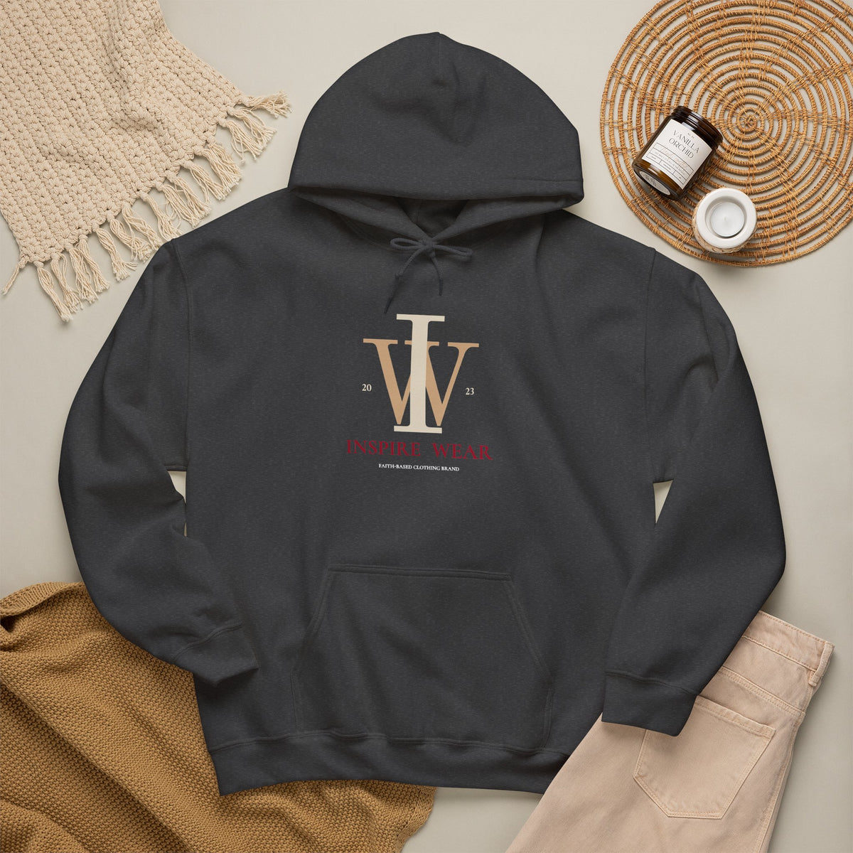 Inspire Wear IW Monogram Logo Pullover Hoodie