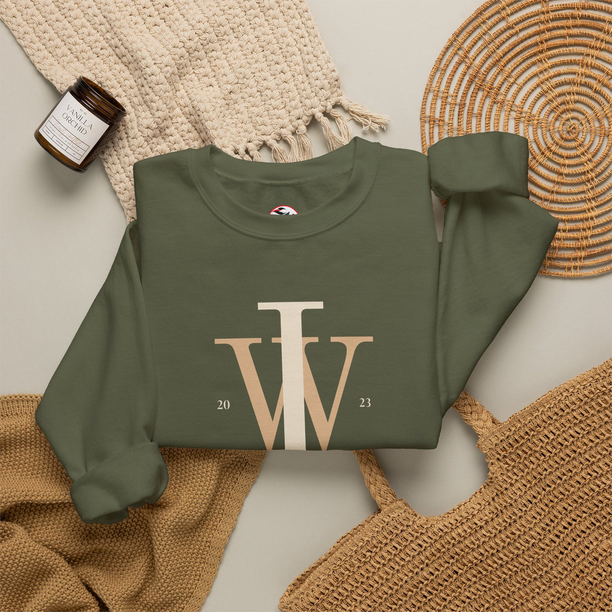 Inspire Wear IW Monogram Logo Crewneck Sweatshirt