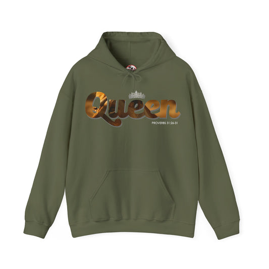 "I am Queen" Womens Affirmation Heavy Blend™ Hooded Sweatshirt
