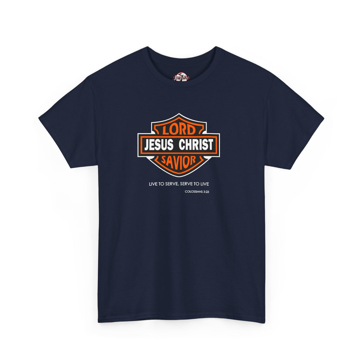 Jesus Christ Savior T‑Shirt — Lord Savior Motorcycle Shield Design