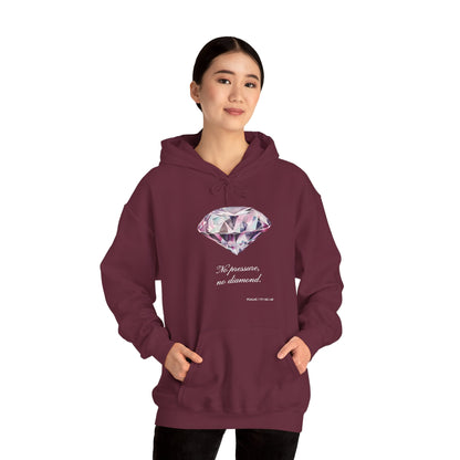 "No pressure, no Diamond" Inspirational Graphic Pullover Hoodie