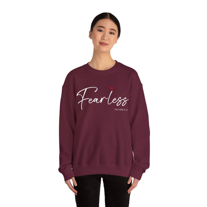 "Fearless" Inspirational Crewneck Sweatshirt — (Proverbs 31)