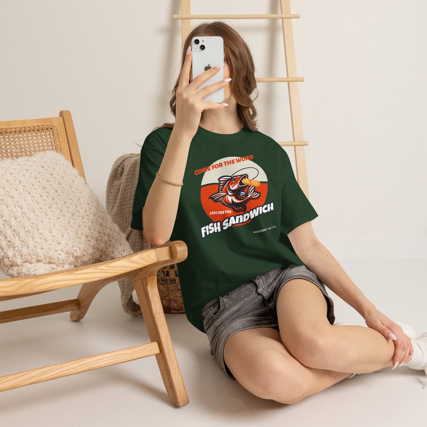 "Come for the Word" Fish Sandwich Graphic T-Shirt