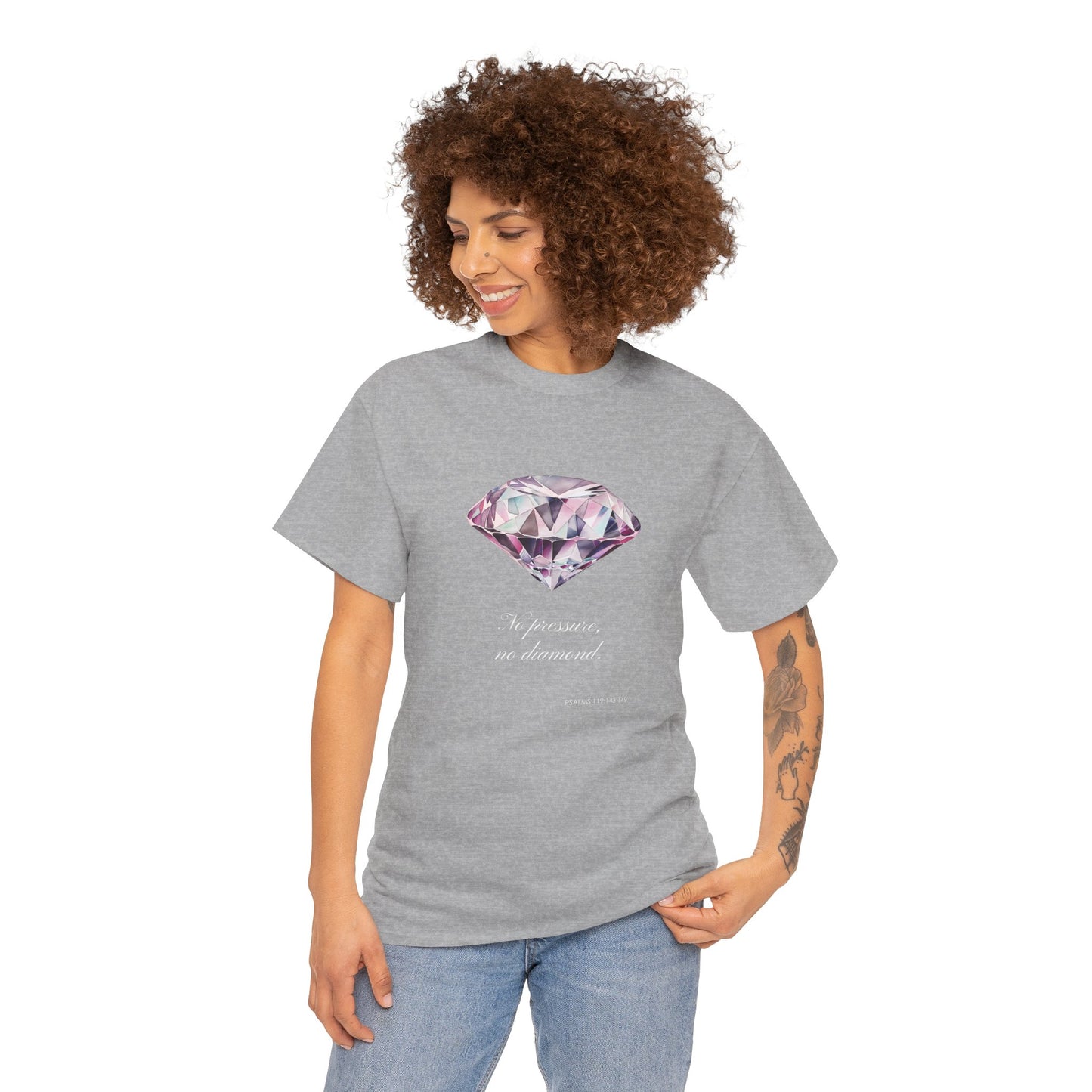 "No Pressure, No Diamond" Women's Inspirational Graphic T-Shirt
