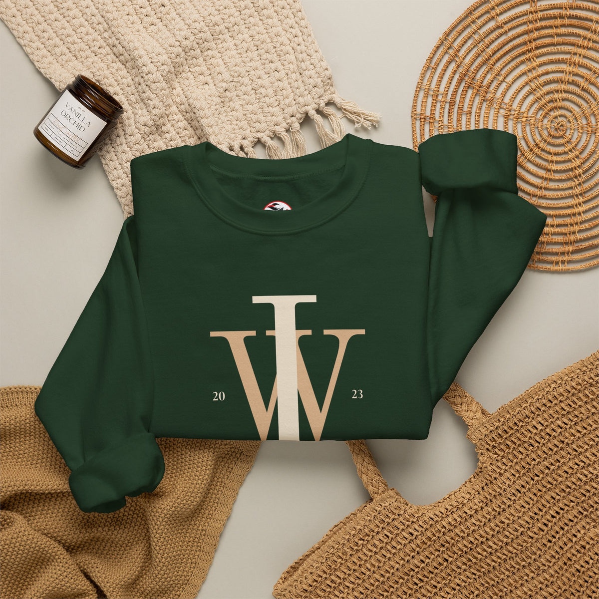 Inspire Wear IW Monogram Logo Crewneck Sweatshirt