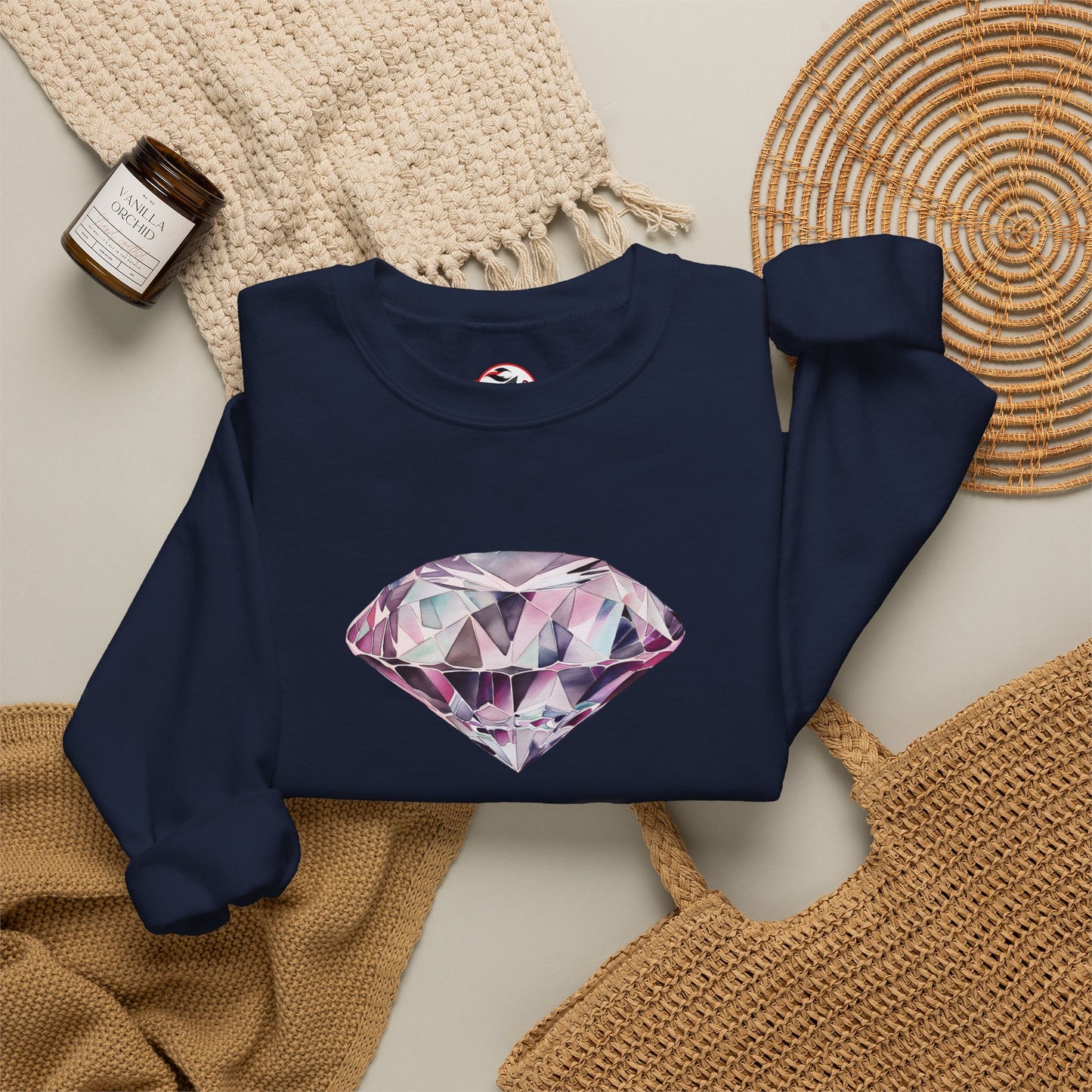 "No Pressure, No Diamond" Inspirational Crewneck Sweatshirt