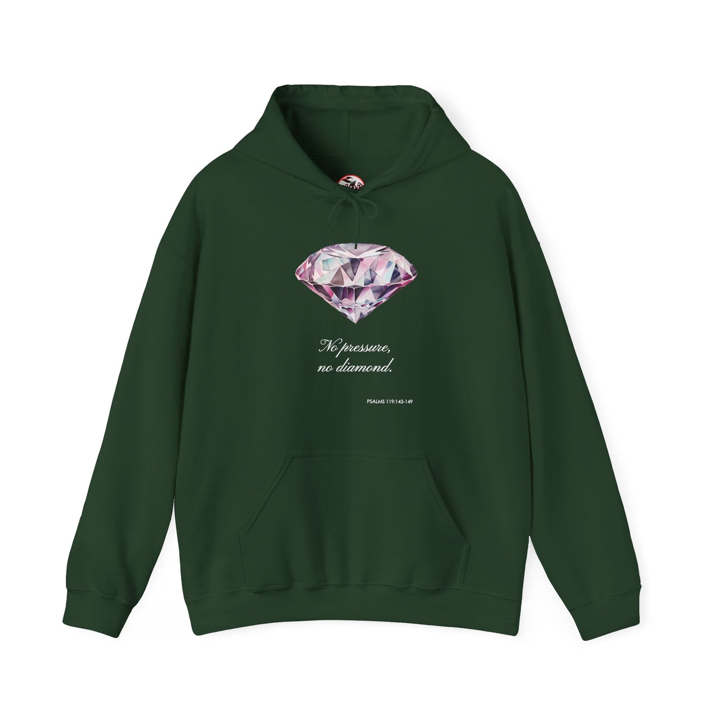 "No pressure, no Diamond" Inspirational Graphic Pullover Hoodie