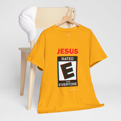 Jesus Rated E Unisex Heavy Cotton Tee Christian T-Shirt