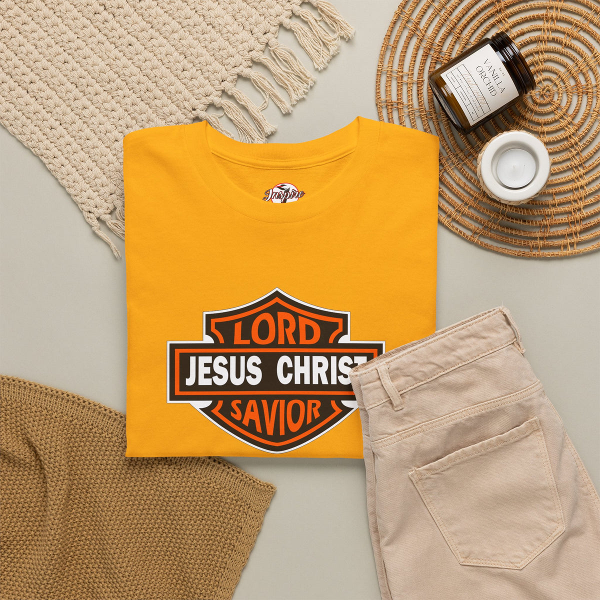 Jesus Christ Savior T‑Shirt — Lord Savior Motorcycle Shield Design