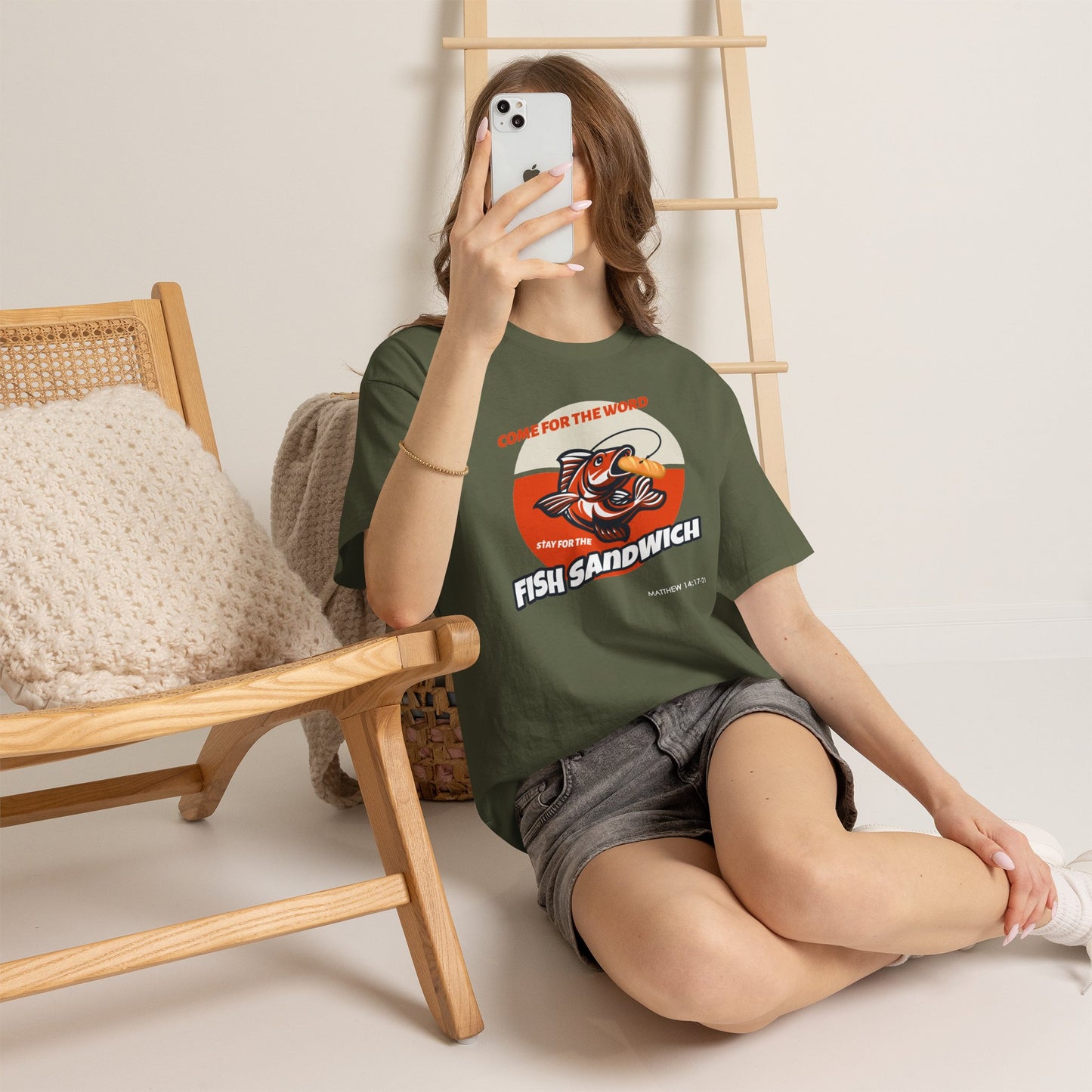 "Come for the Word" Fish Sandwich Graphic T-Shirt