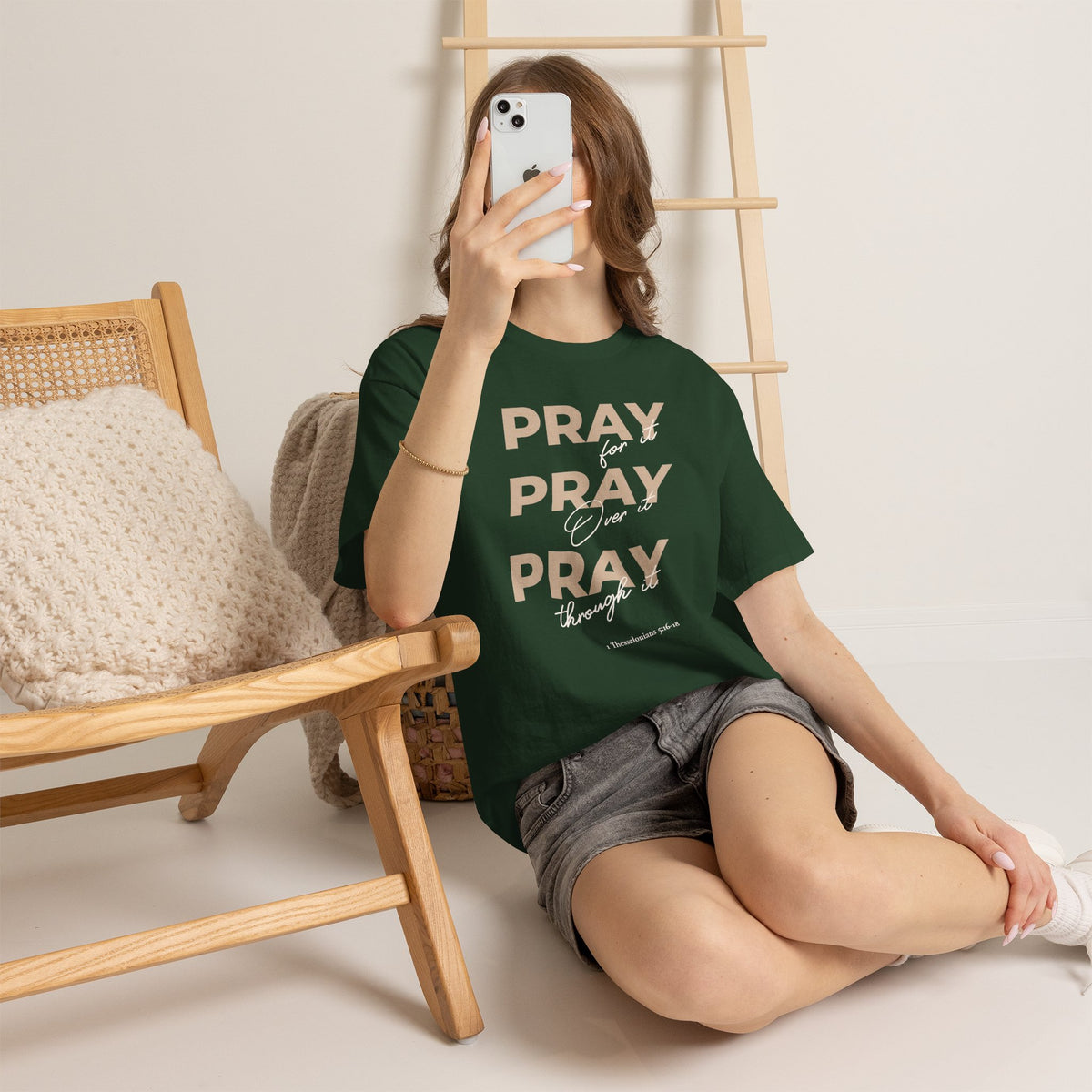 "Pray for it, Pray over it, Pray through it" Motivational Graphic T-Shirt