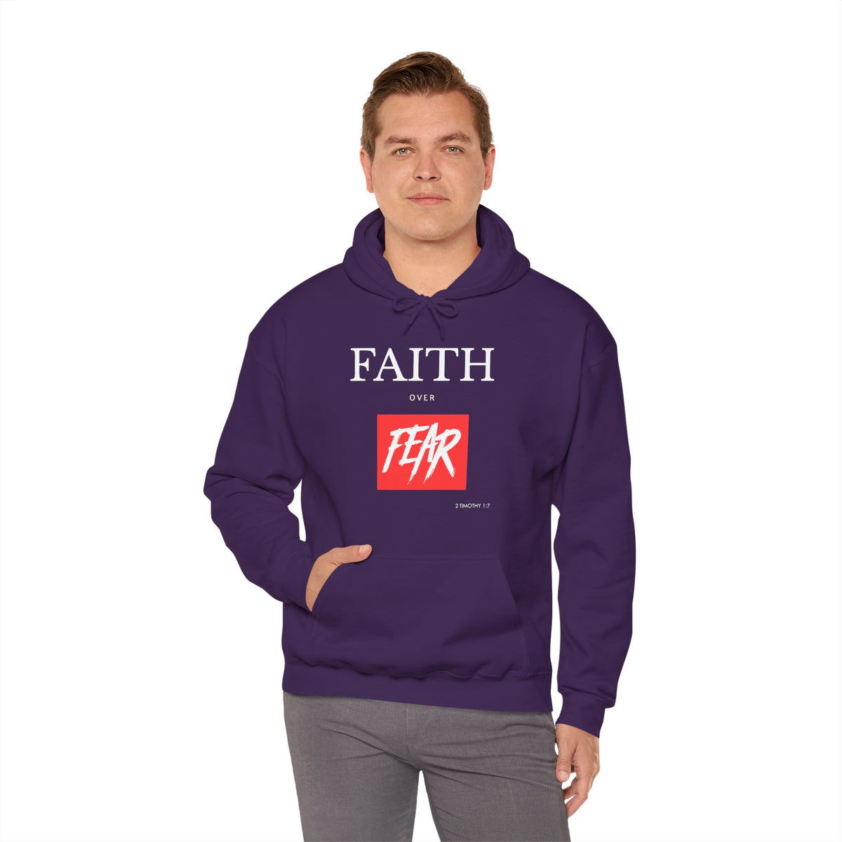 "Faith Over Fear" Inspirational Pullover Hoodie