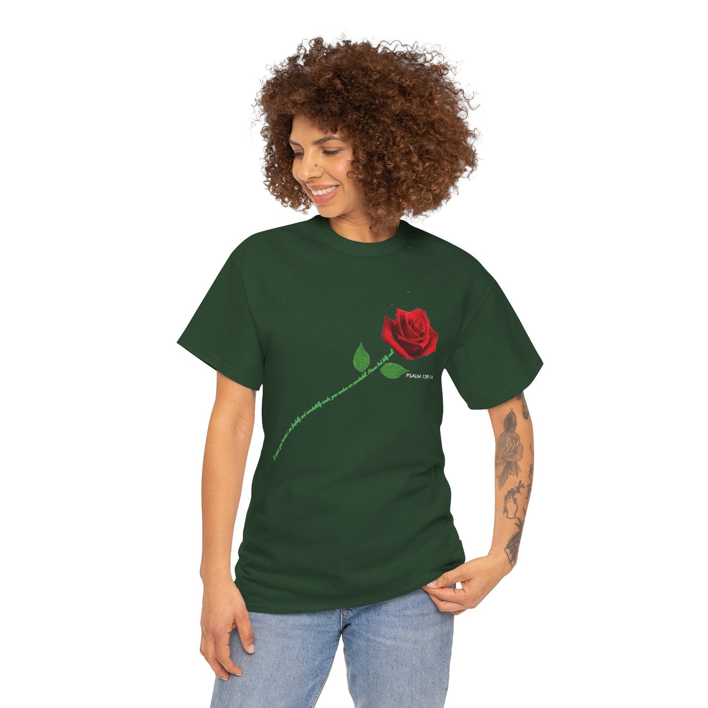 "Fearfully and Wonderfully Made" Rose Affirmative Graphic T-Shirt