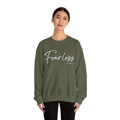 "Fearless" Inspirational Crewneck Sweatshirt — (Proverbs 31)