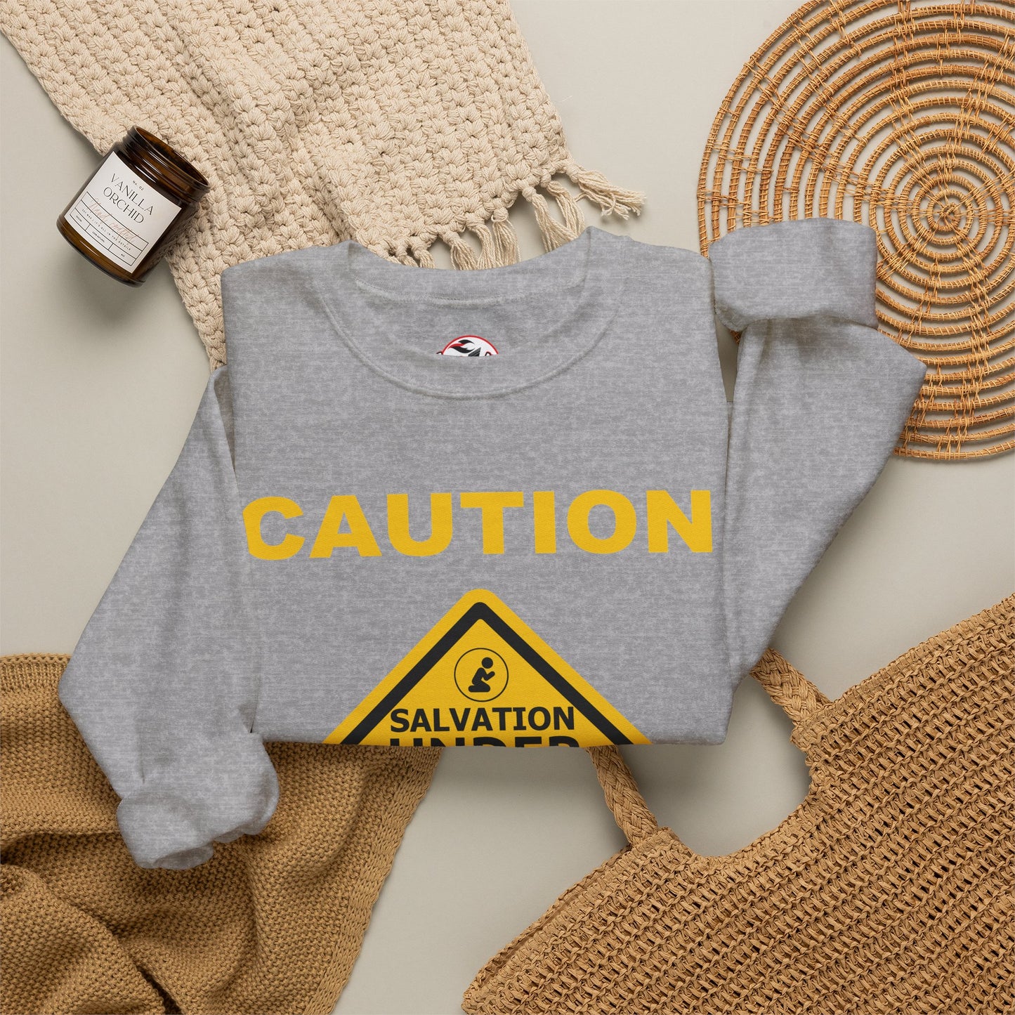 Caution: Salvation Under Construction Crewneck Sweatshirt