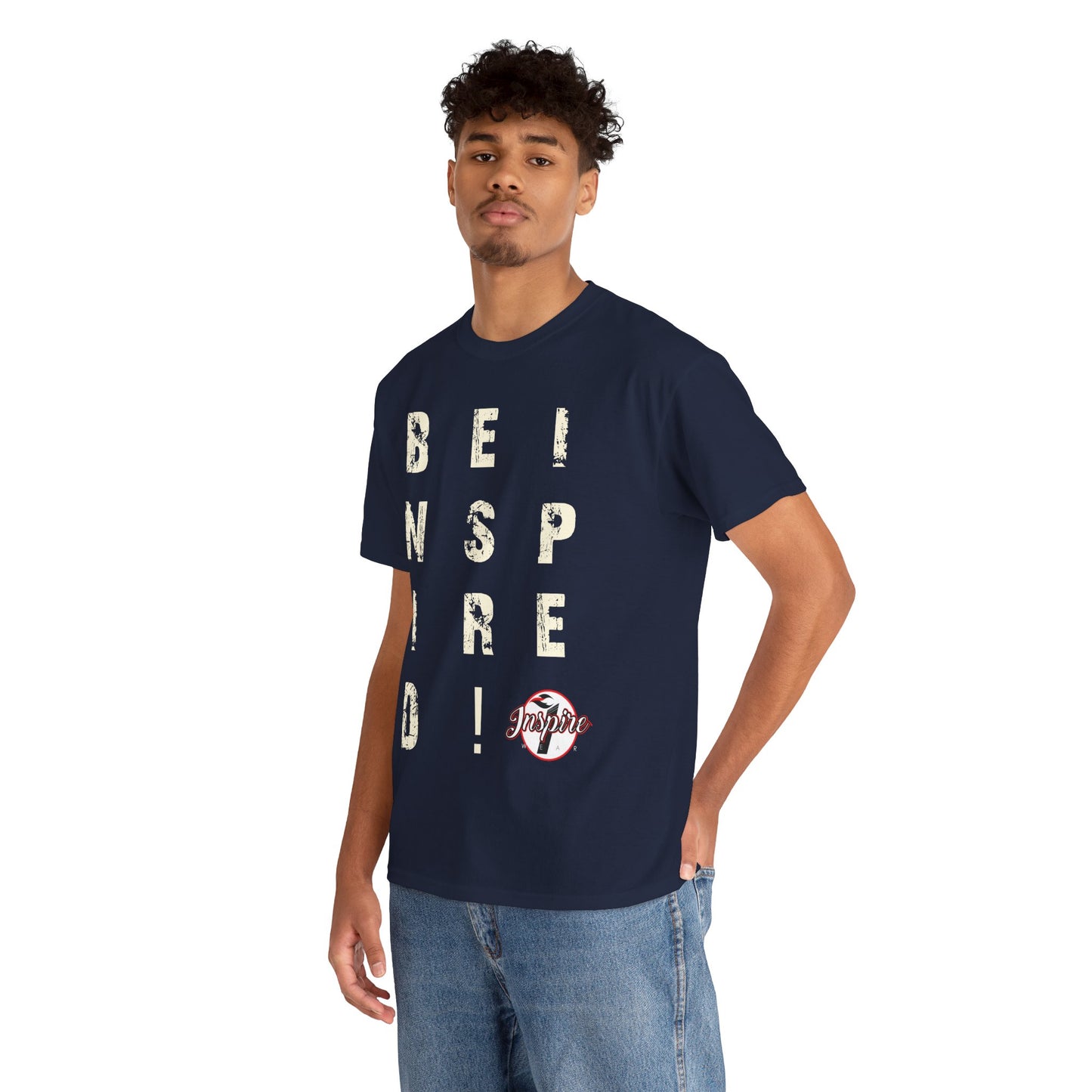 "Be Inspired" Motivational Vertical Graphic T-Shirt