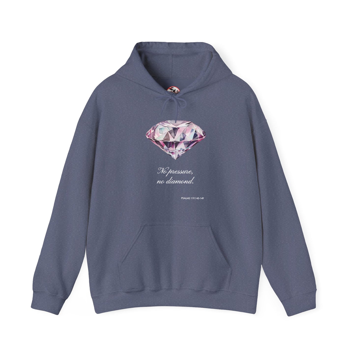 "No pressure, no Diamond" Inspirational Graphic Pullover Hoodie
