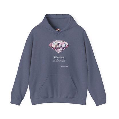 "No pressure, no Diamond" Inspirational Graphic Pullover Hoodie
