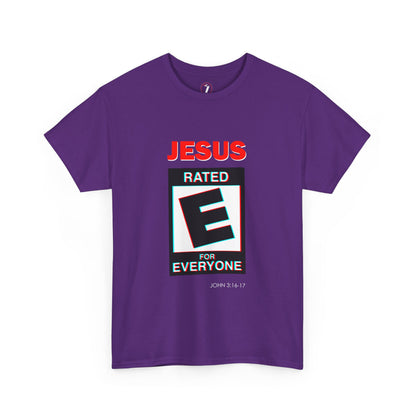 Jesus Rated E Unisex Heavy Cotton Tee Christian T-Shirt