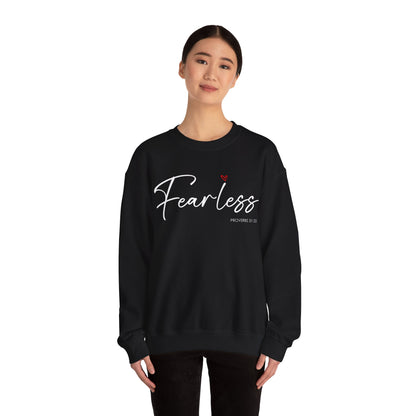 "Fearless" Inspirational Crewneck Sweatshirt — (Proverbs 31)