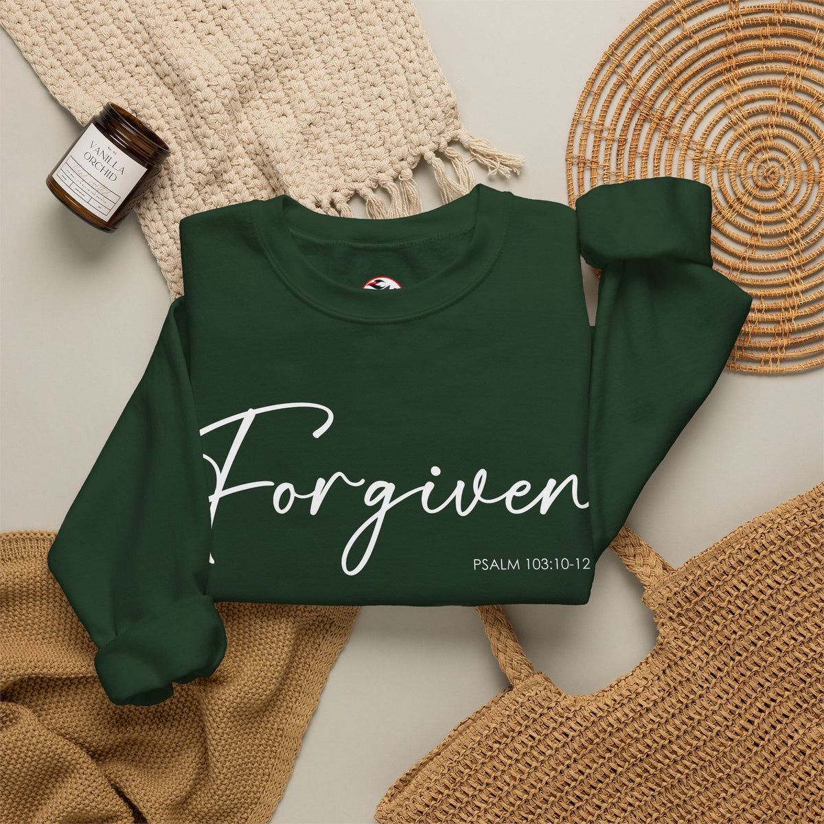 "Forgiven" Inspirational Pullover Crewneck Sweatshirt