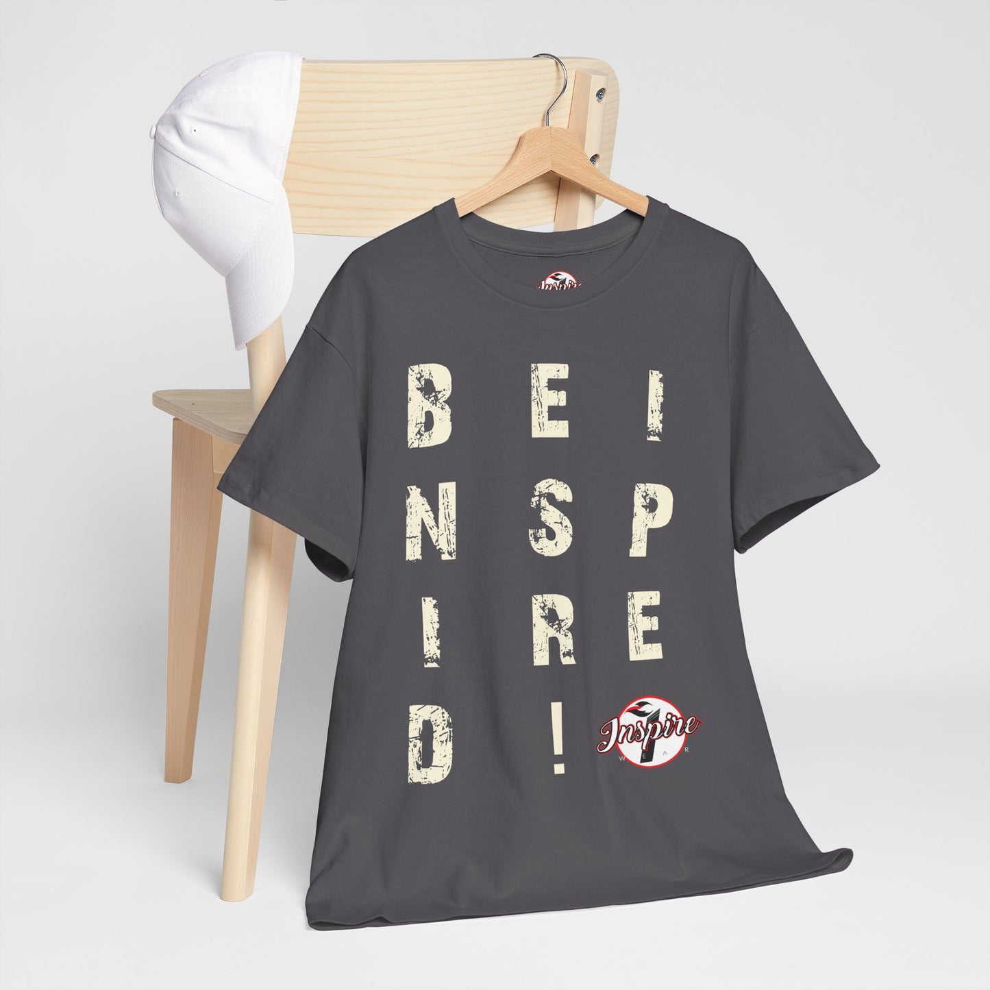 "Be Inspired" Motivational Vertical Graphic T-Shirt