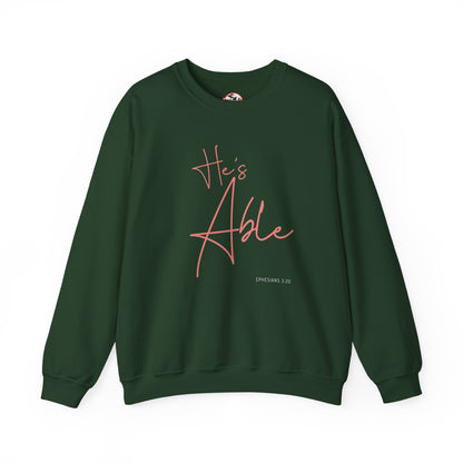 "He's Able" Women's Inspirational Crewneck Sweatshirt