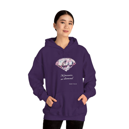 "No pressure, no Diamond" Inspirational Graphic Pullover Hoodie