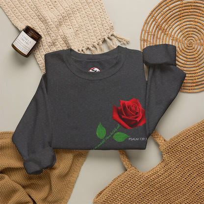 "Fearfully and Wonderfully Made" Rose Crewneck Sweatshirt