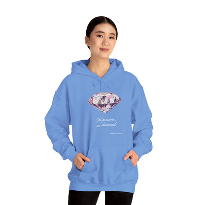 "No pressure, no Diamond" Inspirational Graphic Pullover Hoodie