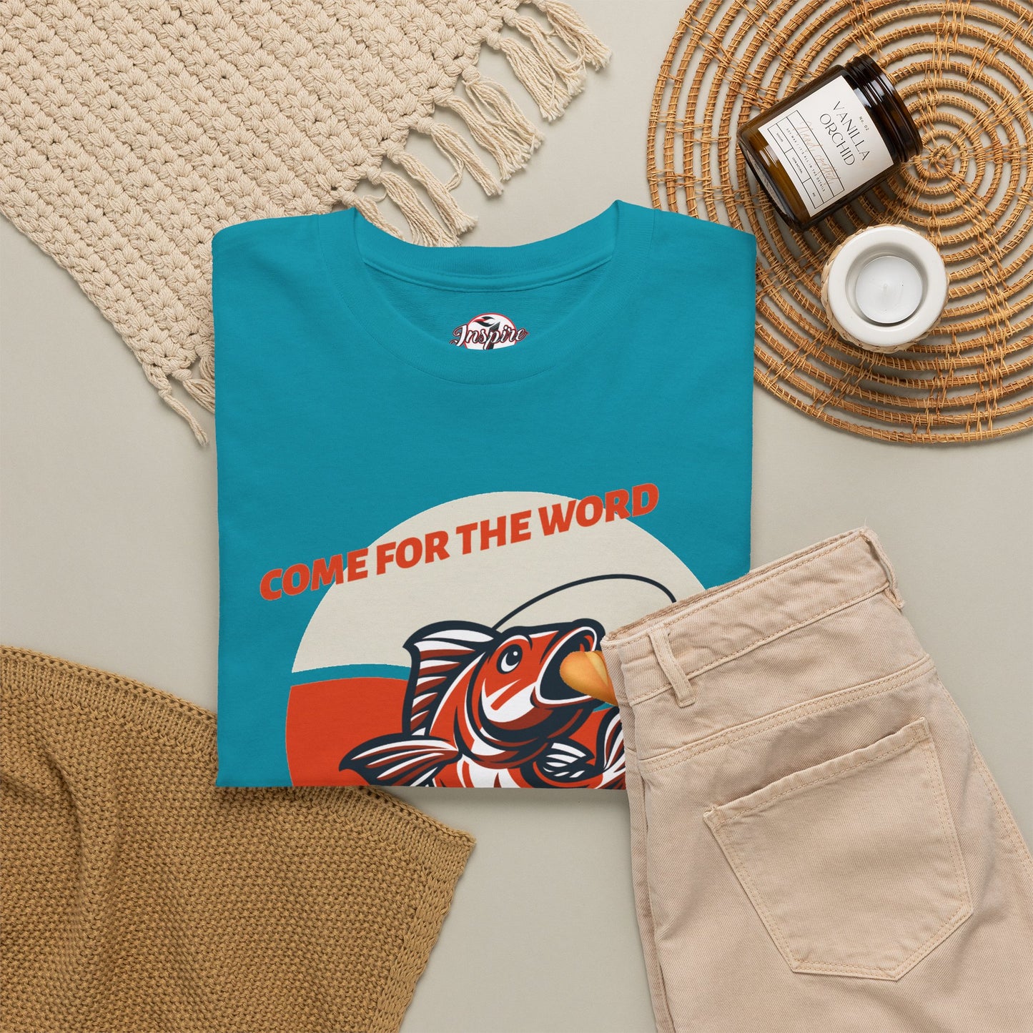 "Come for the Word" Fish Sandwich Graphic T-Shirt