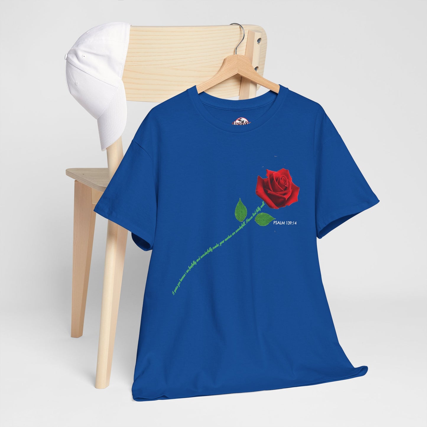 "Fearfully and Wonderfully Made" Rose Affirmative Graphic T-Shirt
