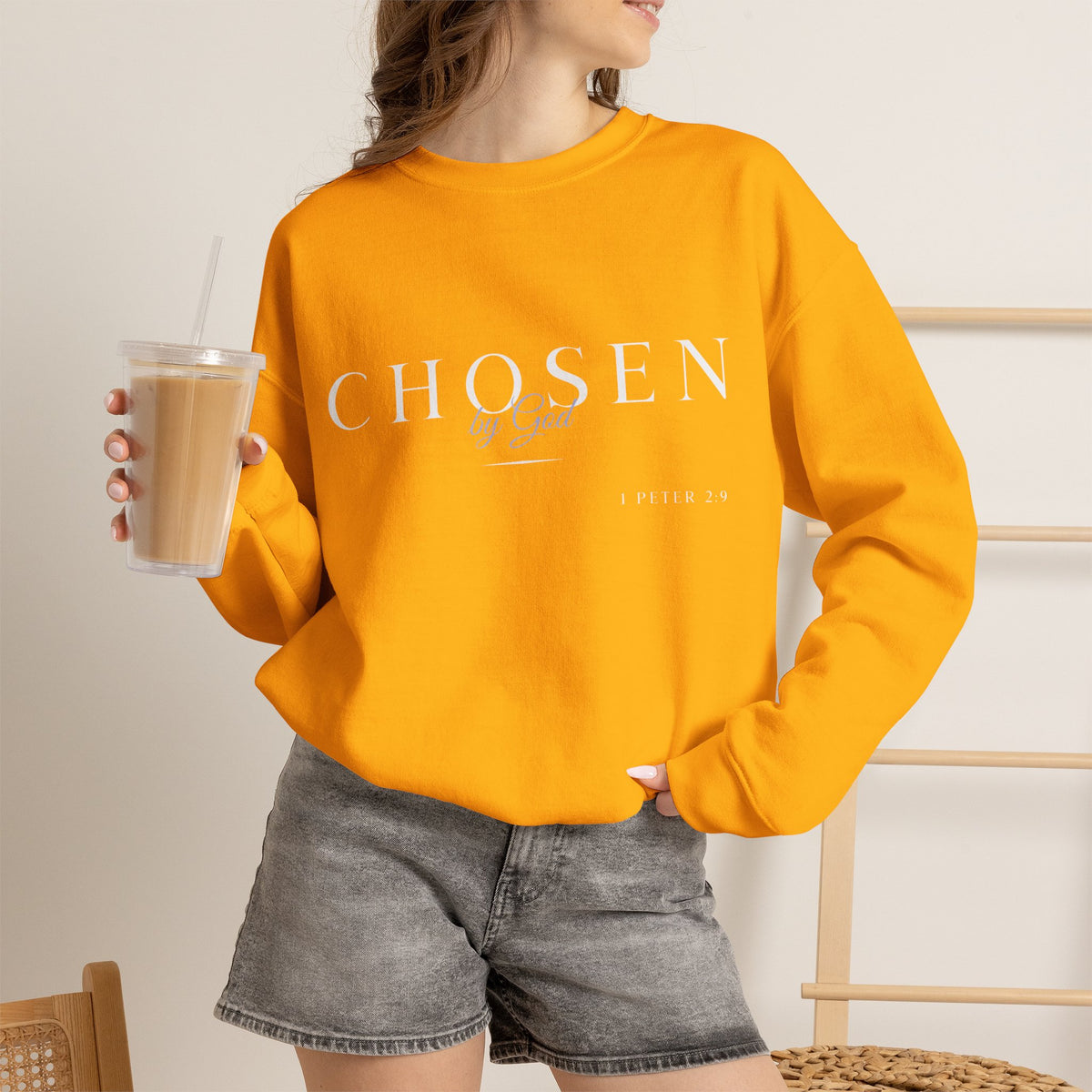 "Chosen by God" Inspirational Crewneck Sweatshirt