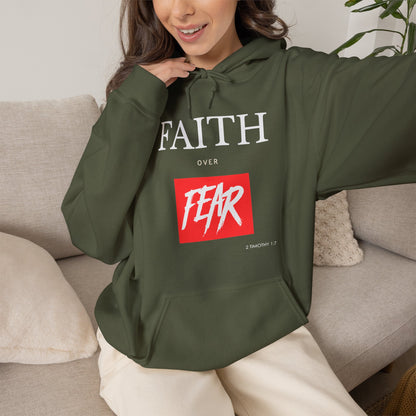 "Faith Over Fear" Inspirational Pullover Hoodie