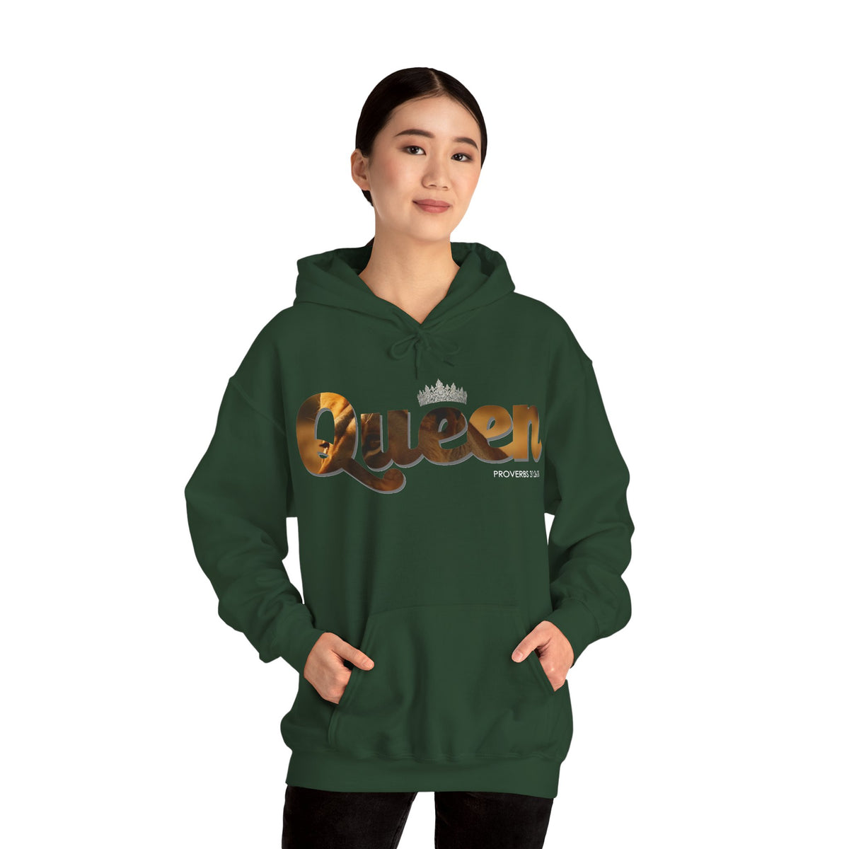 "I am Queen" Womens Affirmation Heavy Blend™ Hooded Sweatshirt
